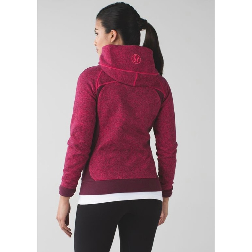 Lululemon Scuba Hoodie Full Zip Rio Mist Boom Juice Red Grape Fleece Size 8